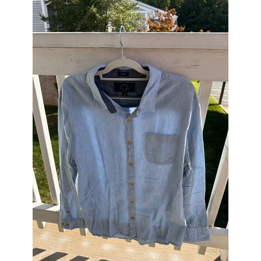 Even Tide Light Blue Long Sleeve Dress Shirt XL